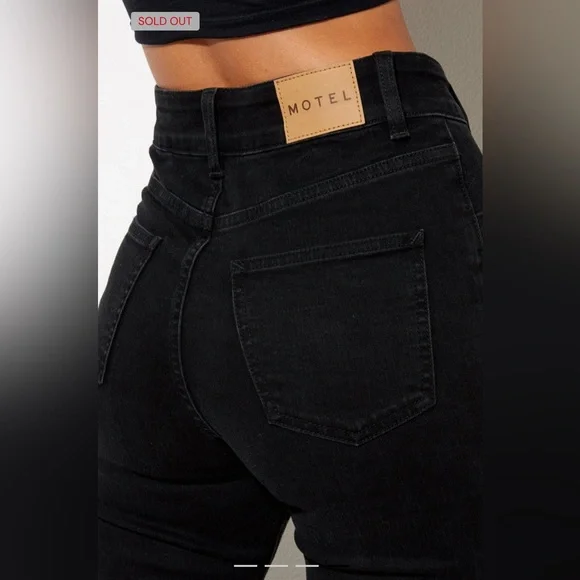 MOTEL Rocks Seam Split Jeans In Black Wash - Picture 11 of 14